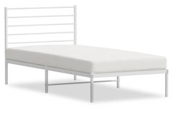 Łóżko Metalowe Białe Rama Łóżka Ze Stelażem Biała 100x200 cm WM-352363