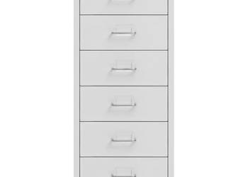 Mobilna szafka kartotekowa szara 28x41x69 cm metalowa WM-335917