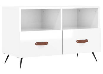Szafka pod TV biała wysoki połysk 80x36x50 cm WM-828942