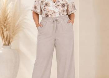 Spodnie damskie proste wiązane elegancja i szyk roz 44/46 pas od 92-116 cm