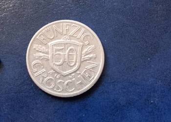 Stare monety 50 groszy 1947 Austria