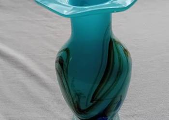 Wazon Dalian - Chiny, model Snowflakes. Szkło warstwowe wielobarwne.Lata 60