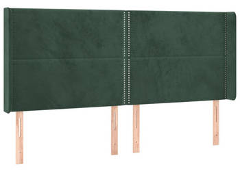 Zagłówek uszak ciemnozielony 183x16x118/128 cm aksamit WM-3119503