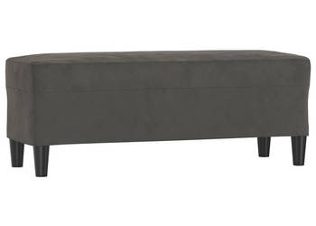 Ławka ciemnoszara 100x35x41 cm tapicerowana aksamitem WM-349422
