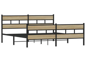 Łóżko Czarne Metalowe Rama Łóżka Metalowa Ze Stelażem 183x213 cm WM-3308473