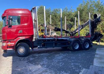 Ciężarówka do przewozu drewna Scania R500 KM 6x4 z dźwigiem LOGLIFT