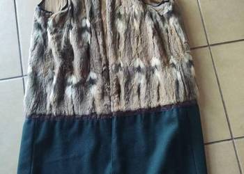 Maxi długa kamizelka z naturalnego futra i 100 wełna owcza oversize