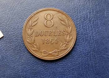 Stare monety 8 doubles 1864 Guernsey