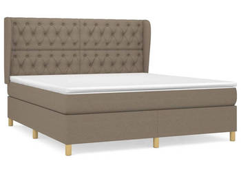 Łóżko kontynentalne z materacem taupe tkanina 160x200 cm WM-3128777