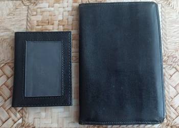 Używany skórzany portfel męski + etui na wizytówki/karty