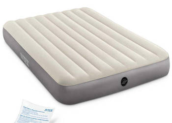 Materac welurowy do spania dwuosobowy dmuchany 203x152 cm INTEX 64103