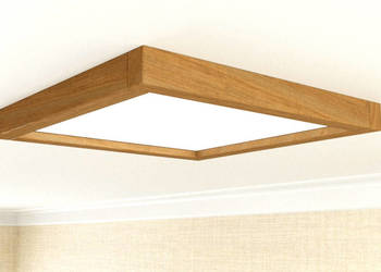 Lampa sufitowa LED oprawa z naturalnego drewna