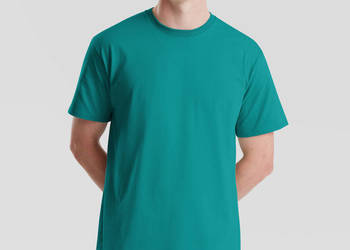 Bawełniany T shirt Pure Cotton T XL turkusowy FRUIT of the LOOM