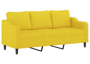 Sofa 3-osobowa jasnożółta 180 cm tapicerowana tkaniną WM-359372