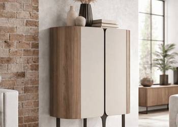 Komoda loft Linea - orzech włoski kaszmir stal 100x50x160