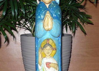 Rzezba  ludowa  "Matka Boska z Jezusem"