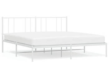 Łóżko Metalowe Białe Rama Łóżka Ze Stelażem Biała 180x200 cm WM-352533
