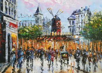 Pomysł na prezent dla dziadka Obraz olejny Moulin Rouge I