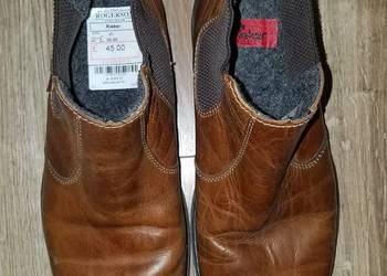 Buty RIEKER 41/42 27.5cm Skóra* zimowe wysokie brązowe sztyblety stan BDB