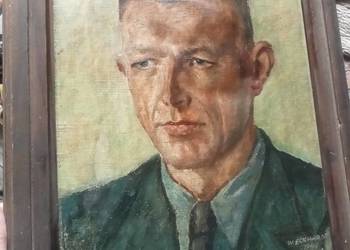 Wilhelm Eckhardt artysta ur.1892 Obraz olej płótno Portret mężczyzny 1948r.