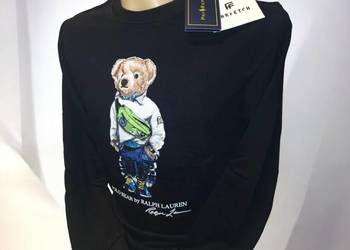 Bluza męska bawełniana Polo Ralpha Laurena - czarna M, seria z misiem