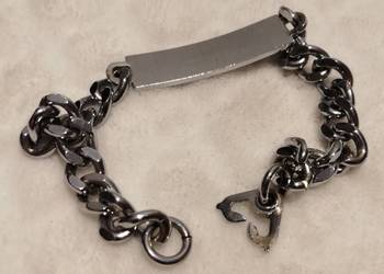 Bransoletka metalowa, 20cm, łańcuszek, blaszka, 4cm (Biżuteria)