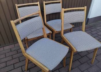 Krzesła PRL JAR Jasienica lata 70 Vintage Komplet 4 Sztuki Po Renowacji .