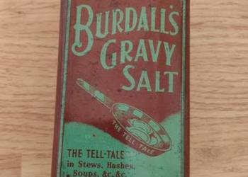 Stara puszka Burdall’s Gravy Salt – vintage UK lata 30
