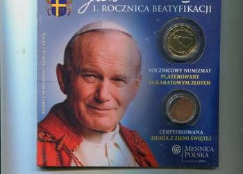 Numizmat 1 Rocznicy Beatyfikacji Pamiątka Kanonizacji Jan Paweł II