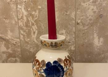 Włocławek stary świecznik porcelanowy ręcznie malowany