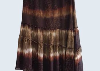 Damska przewiewna spódnica brązowa w kwiaty Solour 38/M