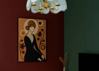 Żyrandol  lampa Vintage Rzemiosło lat 80 tych