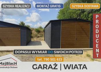 TYPOWY Garaż Blaszany GRAFIT Dwuspadowy | MAGAZYN | Hala  – Maj-Blach TYPOWY Garaż Blaszany GRAFIT Dwuspadowy | MAGAZYN | Hala  – Maj-Blach