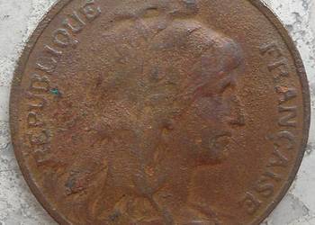 FRANCJA-10 CENTIMES-1914 r -BRĄZ-