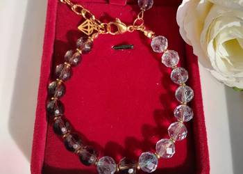 Bransoletka z kamienia naturalnego Topaz, kwarc dymny.