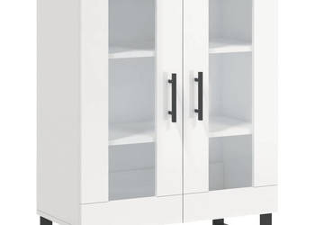 Szafka biała połysk 695x34x90 cm materiał drewnopochodny WM-827814