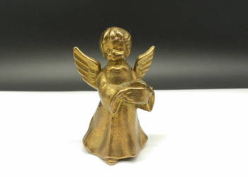 Stary Mosiężny Aniołek – Figurka / Świecznik