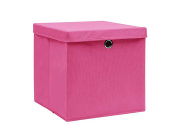 Pudełka z pokrywami 10 szt. 28x28x28 cm różowe WM-325206