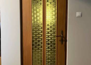 Drewniane drzwi wewnętrzne vintage okleina dębowa 80 lewe