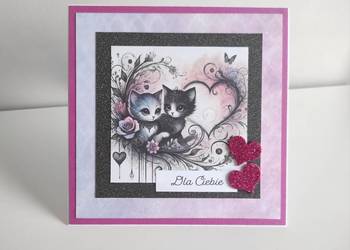 Kartka ręcznie robiona na urodziny Walentynki Kartka ręcznie robiona na urodziny Walentynki