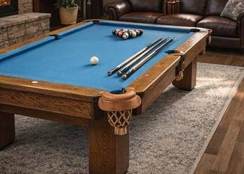 Bilard stół DREWNIANY kamień skóra jak nowy gwarancja DOWÓZ pool do św13