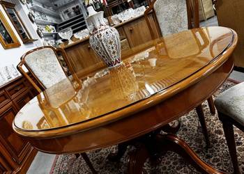 Stół okrągły włoski rozkładany + 4 krzesła