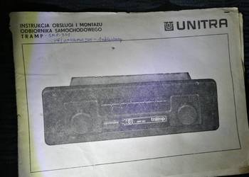 Instrukcja obsługi radia samochodowego Unitra Tramp PRL
