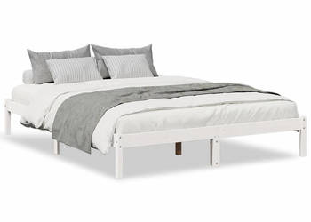 Dłuższe łóżko bez materaca białe drewno sosnowe 160x210 cm WM-852409