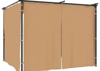 Altana ogrodowa z zasłonami, 3 x 3 m, antracytowa, stal（SKU:313897）