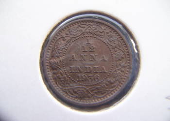 Stare monety 1/12 anny 1936 Indie Brytyjskie