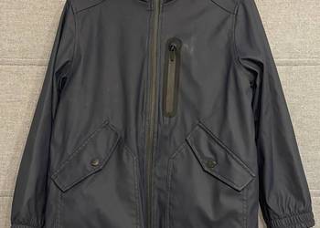 Granatowa dziewczęca gumowana parka ZARA rozmiar 128