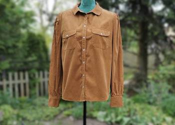 Koszula sztruksowa Kappahl 44 karmelowa retro western bufki brązowa