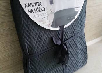 NOWA Narzuta na łóżko kapa 200 x 220 CIEMNY SZARY Wysyłam