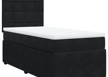 Łóżko z Materacem Kontynentalne Czarne Aksamit 80x200 cm WM-3292192